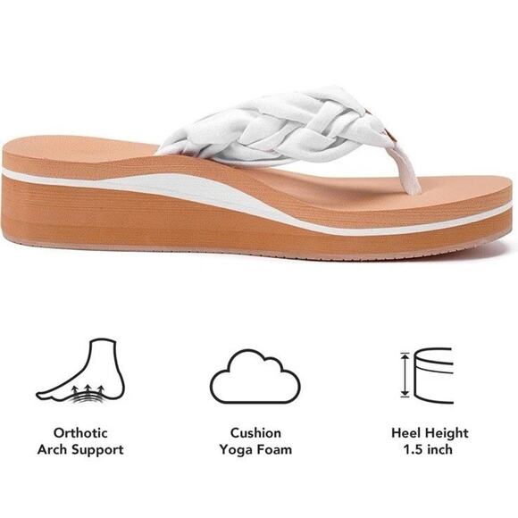 Mormirac Women’s Orthotic Sandals Flip Flops Braided Comfortable Arch Support - Picture 2 of 5